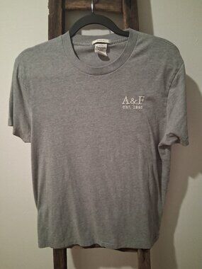 Abercrombie & Fitch Classic Gray Tee Mens Med | Vintage Look A&F Logo T-Shirt